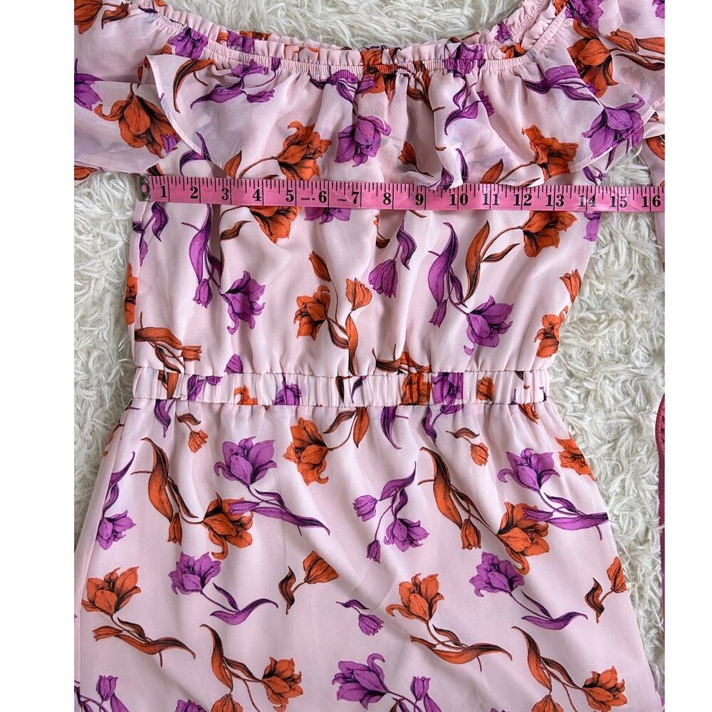 Lost + Wonder Women's Size S Pink Floral Ruffle Off the Shoulder Dress #0236 - Picture 9 of 10